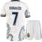 Mikalay Madrid #7 Retro Weißer Drache Limitierte Sonderedition Seltenes Fußball Kinder Trikot Shorts Set Jugendgrößen (Weiß,176.)