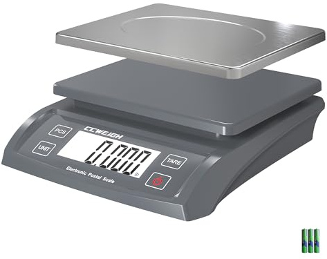 Postal Scale Transport Scale 30kg/1g, 66lb with Battery and Stainless Steel Scale Plate, can be Used in Home Kitchen, Postal, Transport, Parcel, Supermarket with Fruit Scale