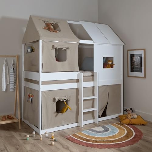Noa and Nani Luka Treehouse Kids Midsleeper Cabin Bunk Bed with Complete Tent Package