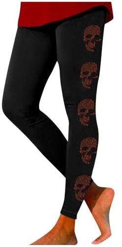 Amxleh Halloween Leggings Damen, Kostüm, 3D Druck Bunte Comic Damen Yoga Fitness Hosen Drucken Sporthose, für Party Jogginghose Hose Lang Sporthose