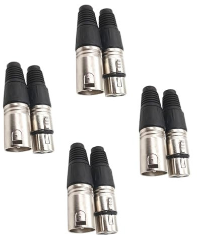 HOMSFOU Connecteurs De Câble De 8 Pièces - Fiches Mâles Et Femelles À 3 Broches - Remplacement pour Adaptateur De Microphone De Jeu