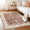 WITSHOCK Teppiche Wohnzimmer 90x160 cm: Vintage Boho Teppiche Schlafzimmer - Waschbarer Kurzflor-Teppich mit Rutschfester Unterseite für Esszimmer & Spielteppich inder (Rot)