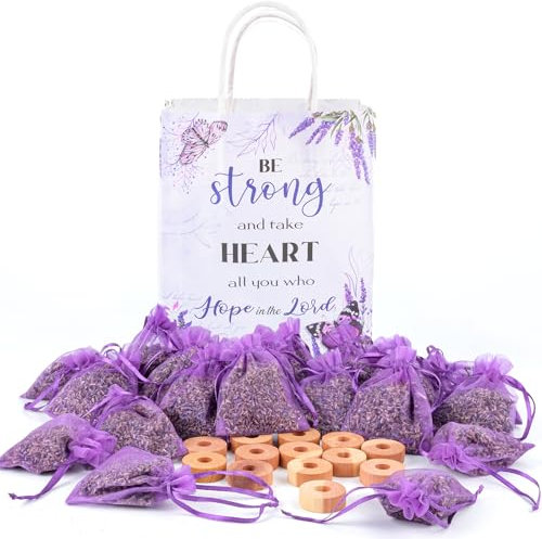 MINISOISO 20 Lavendel Duftsäckchen für Kleiderschrank Und 10 Zedernholz Mottenschutz Ringe, Mottenschutz für Kleiderschrank, Echter Lavendel Getrocknet für Schrank, Auto und Raum