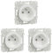 Schneider Electric S520059 Prise de courant avec terre 2 P+T avec éclipses Odace 230 V Blanc (Lot de 3)