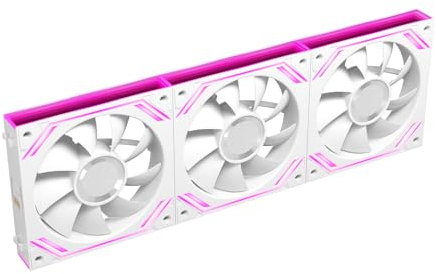G120Pro 3Pack Forward 120mm Daisy Chain Connection ARGB Case Fans, Speed Up to 1850RPM for Computer Case Cooler(White)