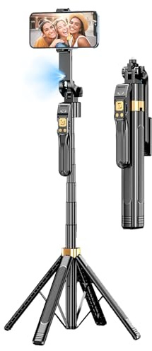 Andoer Trípode para selfie con seguimiento facial automático, 180 cm, trípode para teléfono móvil con tornillo de 1/4 pulgadas, disparador remoto, control de gestos para selfie, transmisión en vivo,