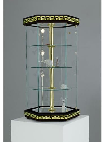 Drehbare Vitrine mit Einlegeböden für GTL 112 in Schwarz und Gold