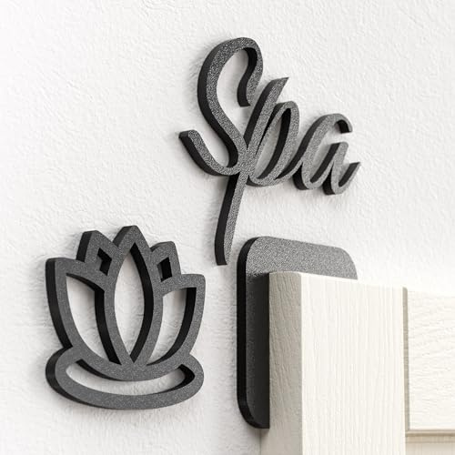 Modernes Tür Rahmen Schild Home | Beschriftung Spa | Selbstklebend & langlebig | Wanddeko für Zuhause und Arbeitsräume | Deko für Badezimmer, Gästezimmer, Küche, Büro uvm.