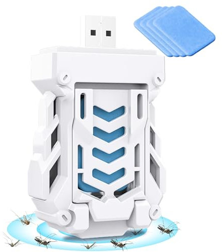 Repelente de mosquitos USB, 1 enchufe antimosquitos + 4 recargas, portátil USB eléctrico repelente de mosquitos, para dormitorio y sala de estar