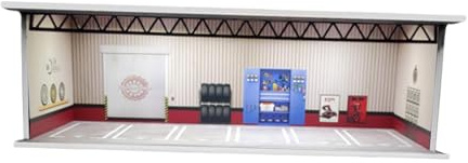 Harilla 1/64 Garage für Autos, Spielzeugautogarage mit Licht, Auto Parkhaus DIY Autovitrine für Sportwagen, Kinder Parkhaus Vitrine Auto Veranstalter für Sammler, Spielzeugautos, Sportwagen, Stil k