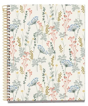 Miquelrius - Cuaderno A5 Liso, 100 Hojas 70 g/m², Day | Notebook Multiasignatura con 4 Secciones de Color, 2 Taladros para Archivar, Tapa Dura y Encuadernación en Espiral