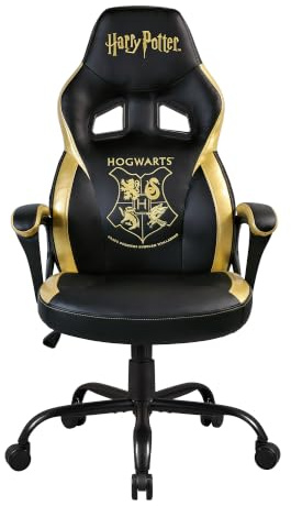 Subsonic Harry Potter Gaming Chair Hogwarts Black Official Licence Adult | Official Harry Potter adult & teen gaming chair — Hogwarts Black, 5cm HD foam, ergonomic & height-adjustable rocking seat
