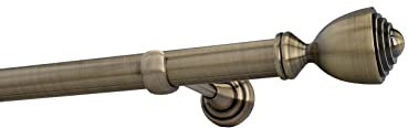 Sento 25mm Gardinenstange Vorhangstange 1-läufig Wandmontage Messing Antik 120 cm Avanti