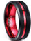 NUNCAD Ring Damen/Herren XXL schwarz+rot aus Wolframcarbid, Unisex Ring 8mm breit für Geburtstag, Geschenkidee und Partnerschaft, Lifestyle, Größe 78.0 (24.83)