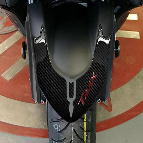 labelbike Adesivo 3D Moto Parafango Compatibile con Yamaha | TMAX 530 2017-2019, Protezione in Resina, Antigraffio, Decorazione, Rosso Carbonio