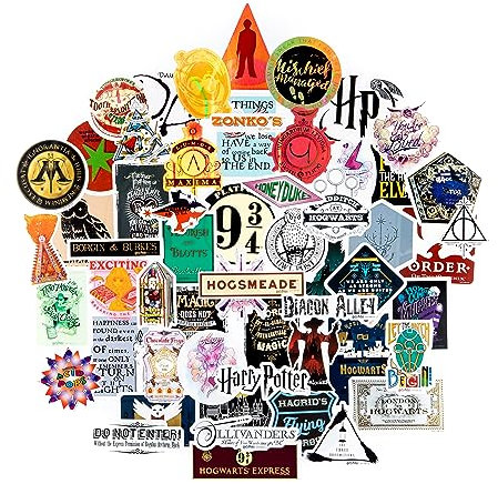 Conquest Journals Harry Potter Wizarding World Vinyl-Aufkleber, Set mit 60 einzigartigen Aufklebern, inklusive 5 Hologrammen, wasserdicht und UV-beständig, ideal für alle Ihre Gadgets, Potterfy All