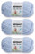 Bernat Baby Blanket Baby Blue Garn – 3 Pack von 100 g – Polyester – 6 super sperrig – 72 Meter – Stricken, Häkeln, Basteln & Amigurumi, grobes Chenille-Garn