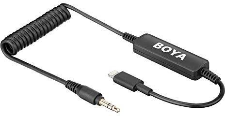 BOYA 35C-L 3.5mm TRS to Lightning Connector Audio Cable for iOS iPhone iPad Video Audio Recording