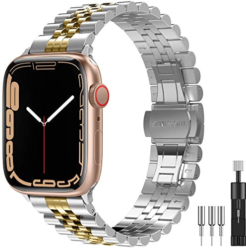 Diruite per Apple Watch Ultra/Ultra 2/Series 9/8/7/6/5/4/SE Cinturino, Cinturini Acciaio Inossidabile Placcato Cinturino Ricambio per iWatch 38mm/40mm/41mm/42mm/44mm/45mm/49mm