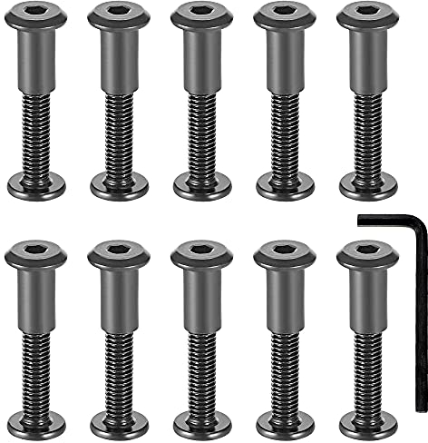 JPGhaha 10Pz M6 * 35mm Vite Con Dado a Testa Esagonale Svasata Piatta Viti a Brugola in Acciaio al Carbonio Viti Testa Tonda Bombata Ferramenta Elementi di Fissaggio Chiodi Abbinato e Chiave a Vite