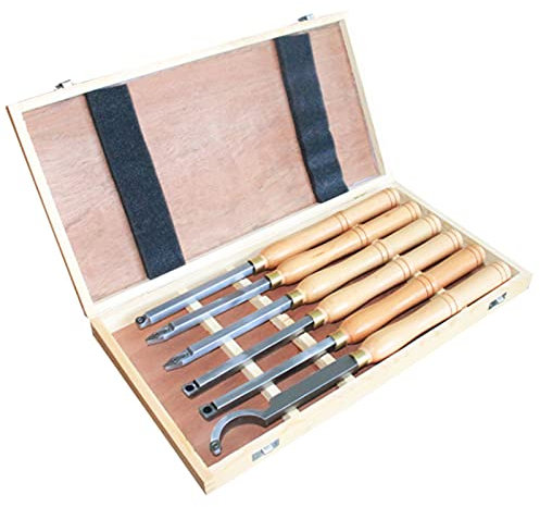 6 Pieces Lathe Cutting Tools,HSS Woodturning Chisel Set,Carbide Tip Tipped Cutter Bit Wood Turning Chisel Set for Professionals Or Hobbyist Wood Working for Wood Craft DIY Woodworking