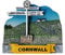 Thomas Benacci Cornwall Land's End Signpost Fridge Magnet - Distances to John O'Groats Isles of Scilly Longships Lighthouse New York London Australia - UK British English Cornish Souvenir