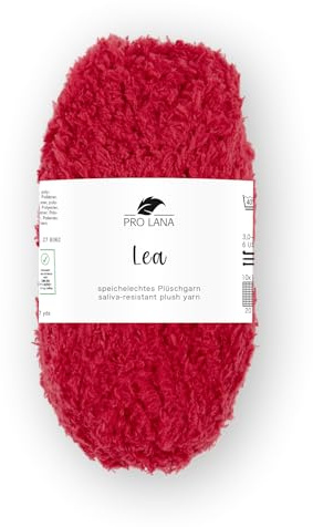 Pro Lana Lea speichelechtes Plüschgarn Teddygarn 25g 100% Polyester (30 rubinrot)