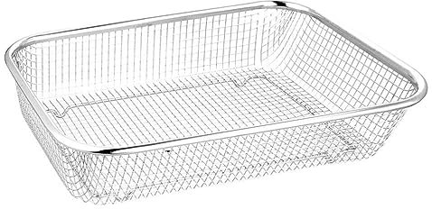 Luxshiny Mesh Strainer Kitchen Strainer Colander Basket Stainless Steel Square Fruits Vegetable Washing Basket Drain Bowls Basin Snack Serving Bowl Dry Fruit Container Food Server Kitchen Gadget