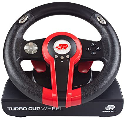FRTEC Switch Turbo Cup Racing Steering Wheel and 2 Pedal set, Paddle Shifters, Vibration Feedback, Plug & Play For Switch, Switch OLED & PC