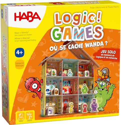 HABA - Logic! Games - Où se Cache Wanda ? - Jeux de société - Jeux de logique - 60 Casse-têtes - 4 Ans et Plus - 306808