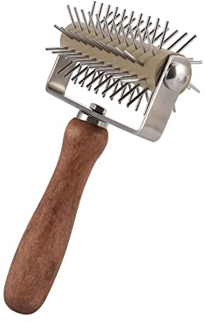 Sahkgye Wooden Knife Needle Roller Handle, Cracker Roller pin Pizza Needle Wheel