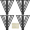 4 Pieds de Meubles Metal Noir, Pied Canapé de Rechange Moderne Chic Elégant, Pied pour Table Basse de 15cm, Meuble TV, Armoire Salle de Bain avec Vis+Protection du Sol+Base Silencieuse Antidérapante