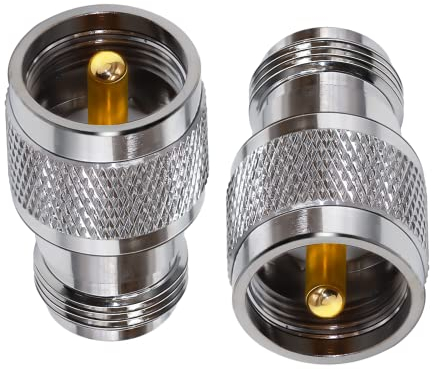 TUOLNK Connecteur coaxial UHF vers N Prise Femelle de Type N vers PL259 Prise mâle UHF Adaptateur coaxial RF pour câble d'extension d'antenne WiFi 2 pièces