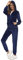 Orshoy Damen Trainingsanzug Jogginganzug 2-Teilig Sweatshirt und Jogginghose Set Velours Winter Warm Sportanzug Hausanzug Tracksuit mit Taschen Marineblau M