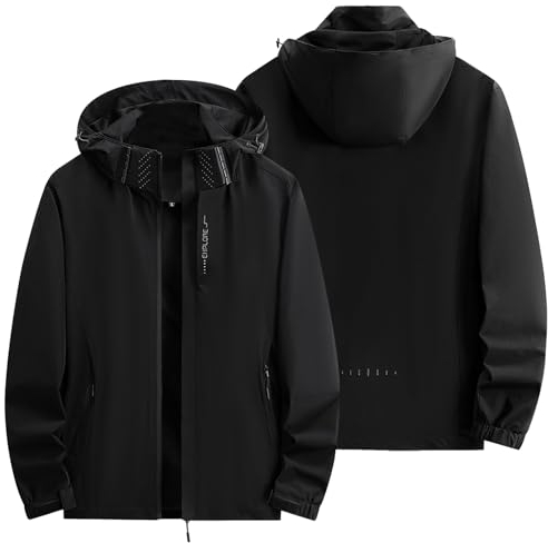 Covisoty Veste Coupe Vent pour Hommes Imperméable Veste, Blouson Hommes pluie léger coupe-vent pour la randonnée Voyage