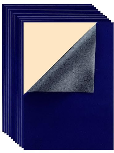 Mesheshe 10 Stück selbstklebender Filz, DIY selbstklebender Stoff für Kunst und Handwerk, zum Abziehen und Aufkleben, Filz für Schublade/Schmuckschatulle, A4-Größe (21,1 x 30 cm, blau)