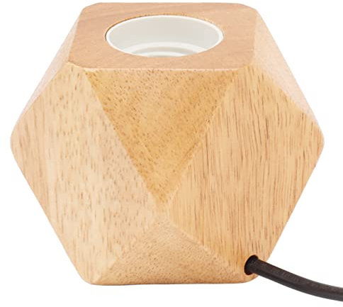 Petit Pied de Lampe de Table en Bois Douille E26 Moderne Pied de Chevet pour Chambre, Salon ou Bureau (Prise UE 220V)