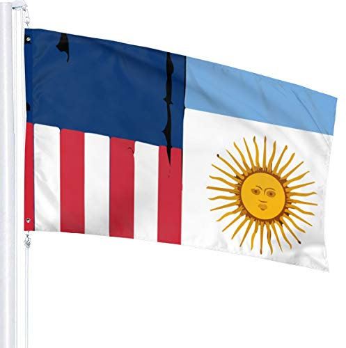 Bandera 3 X 5 Bandera Argentina Americana 100% Poliéster Banderas translúcidas de una sola capa 90 X 150 CM - Banner 3 'X 5'