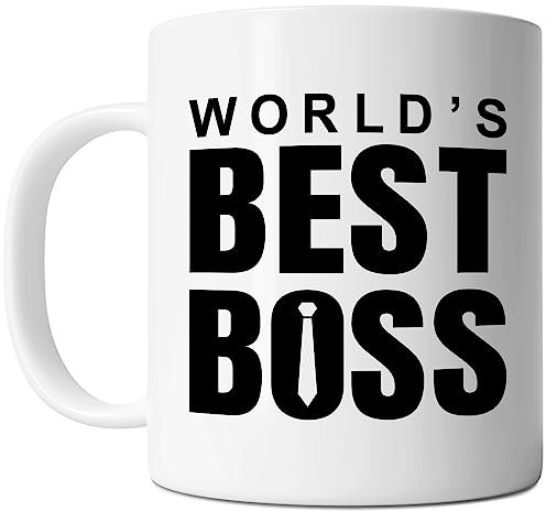 FLEXISAVVY Mug Boss – World's Best Boss – Idée cadeau pour homme et femme Blanc 325 ml
