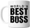FLEXISAVVY Tazza Boss – World's Best Boss – Manager collega, idea regalo per uomo e donna, tazza da caffè in ceramica bianca, 325 ml