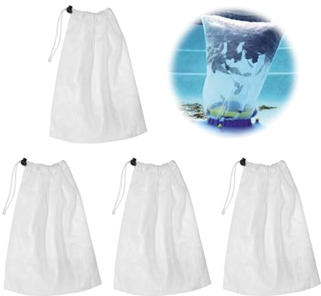 Sacchetto a Rete Fine per Pulizia Piscina, con coulisse, per piscina Sucker per catturare foglie e piccola sporcizia(12 Pezzi)