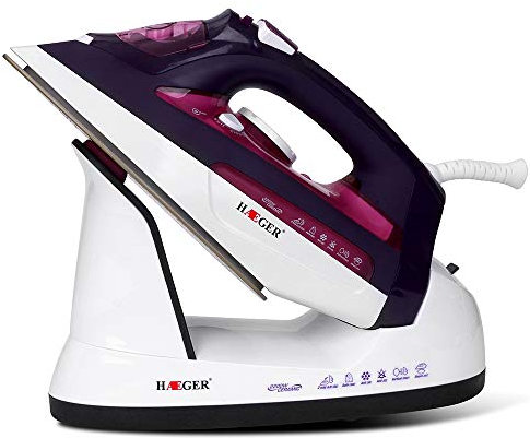 WENKA Ferro da Stiro a Vapore, Ampio Serbatoio dell'Acqua da 350 ml, 2400 W, Piastra in Ceramica e Vapore Continuo da 50 g per Risultati di Stiratura ottimali,Viola