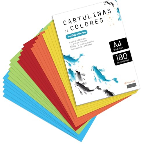 Buntpapier, Buntkarton A4 in Pastellfarben, farbige Blätter 180 g für Bastelarbeiten, Drucken von Dokumenten und kreativen Designs, Blätter A4 · m-office (x25, Intensives Sortiment)