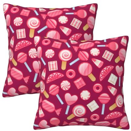 DURAGS Quadratische Kissenbezüge, elegante dekorative Kissen, ideal für Sofas, Stühle und Autositze, Pink Candy