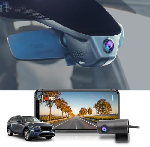 Fitcamx Dashcam Auto Vorne Hinten 2160P+1080P Kompatibel mit Mazda CX-90 2023-2024 (OBD), OEM Dashcam 4K UHD Video WiFi, Parkmonitor, Loop-Aufnahm, G-Sensor, WDR, Plug & Play, 128GB Karte
