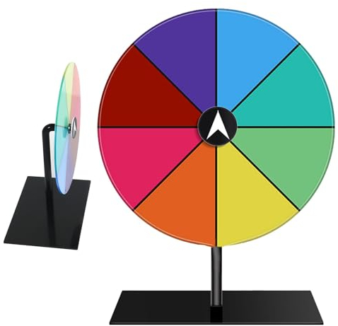 Glücksrad Zum Drehen, 20cm Glücksrad Zum Selbstgestalten, 8 Beschriften Glücksrad, Preisrad Spielzeug, Drehendes Preisrad Drehrad Glücksrad,Gewinnen Fortune-Spin-Spielen, Farbe Tisch-Roulette-Spinner