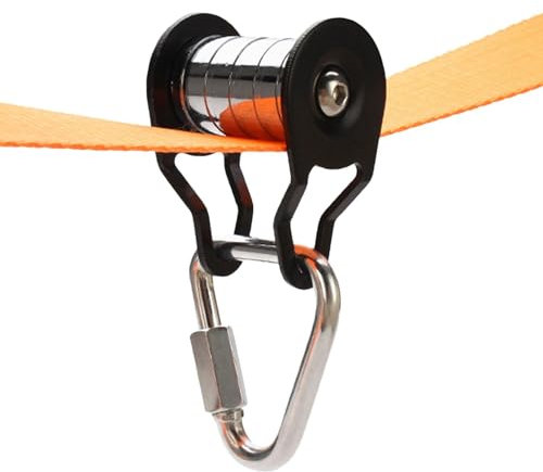 Slider Seilrolle – Slacklines Slacklines, Slacklines für Kinder, robuste Riemenscheibe mit starkem Lastenträger mit 5 Rollen, multifunktionales Trainings-Premium-Reißverschluss-Leinen-Set