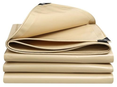 Tarpaulin Heavy Duty 500g/m² Beige PVC Tarp 1x1.5m 1.2x1.5m 1.8x2.4m 2x3m 3x4m Tarp Sheet Cover with Eyelets for Garden Furniture, Pool, Car, Truck(1.8x2.4m)