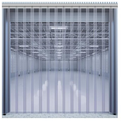 Qulamrdk Tenda A Lamelle in PVC Trasparente Stabile Elastica Industriale per Celle Frigorifere di Magazzino, Facile da Installare (1.05x2.5m)