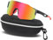 XIKAYA Fahrradbrille & Laufbrille Herren Damen Sportsonnenbrille - UV400 Schutz Beschlagfrei Kratzfest Leicht für MTB Rennrad Enduro - Eisrot